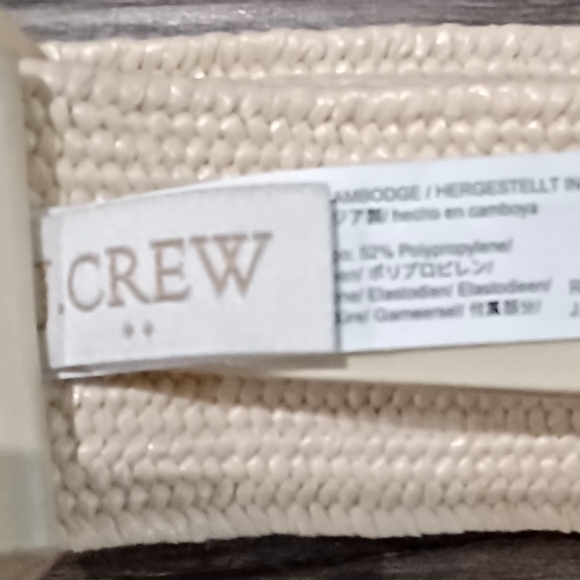 J. Crew Cream Woven Elastic Belt with Resin Buckle main image 4